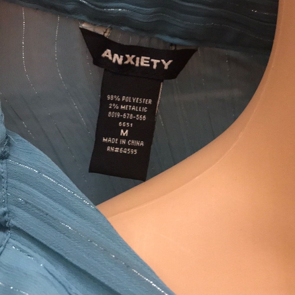 Teal shirt with silver stripes size M - Picture 15 of 17